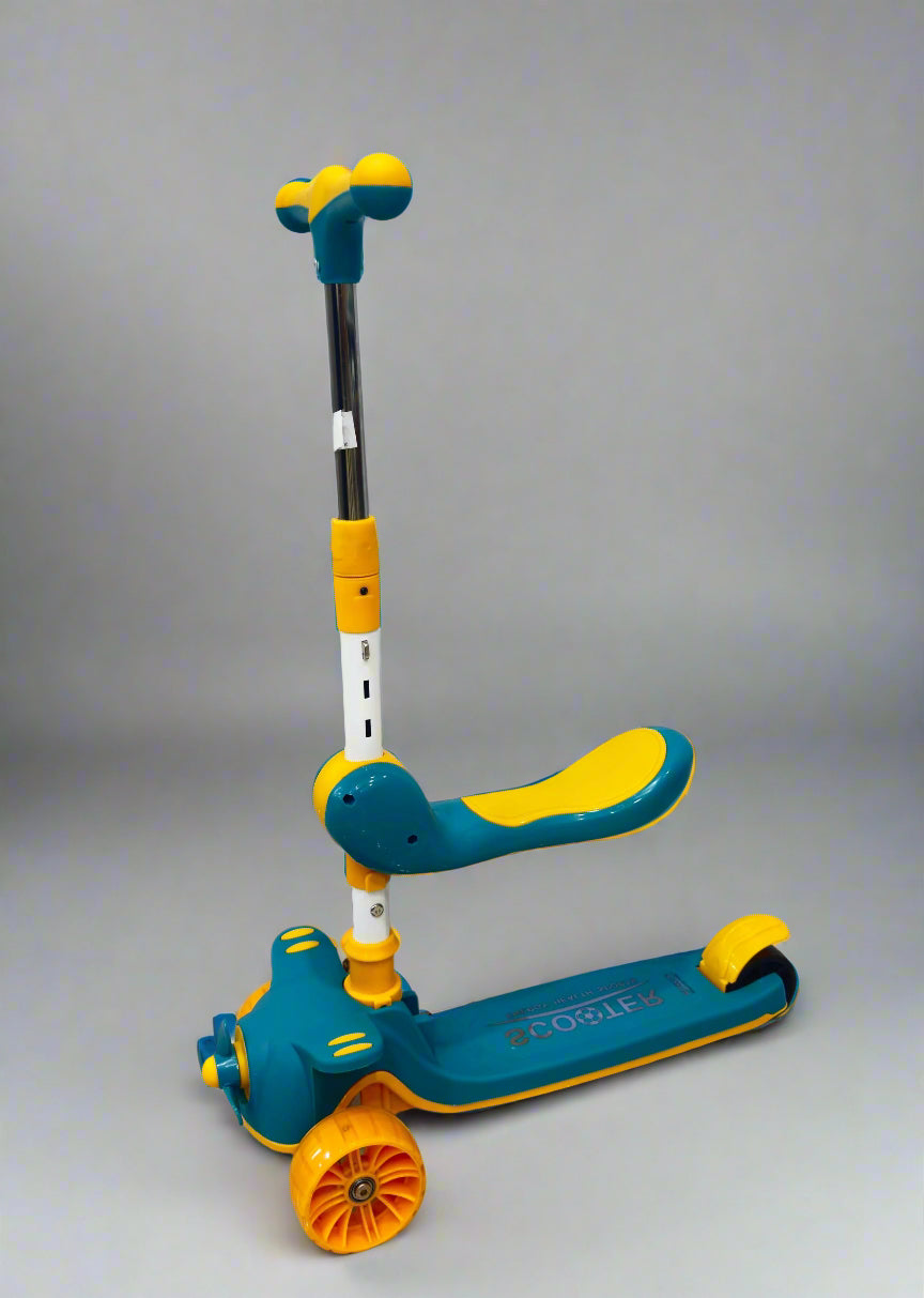 🚲 2-in-1 Kids' Scooter with Seat – Cream & Brown Edition