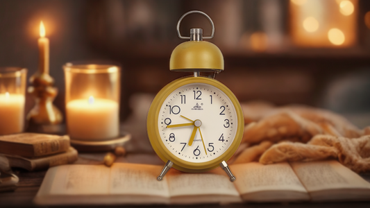 Minimalist Vintage Alarm Clock – Mustard Yellow