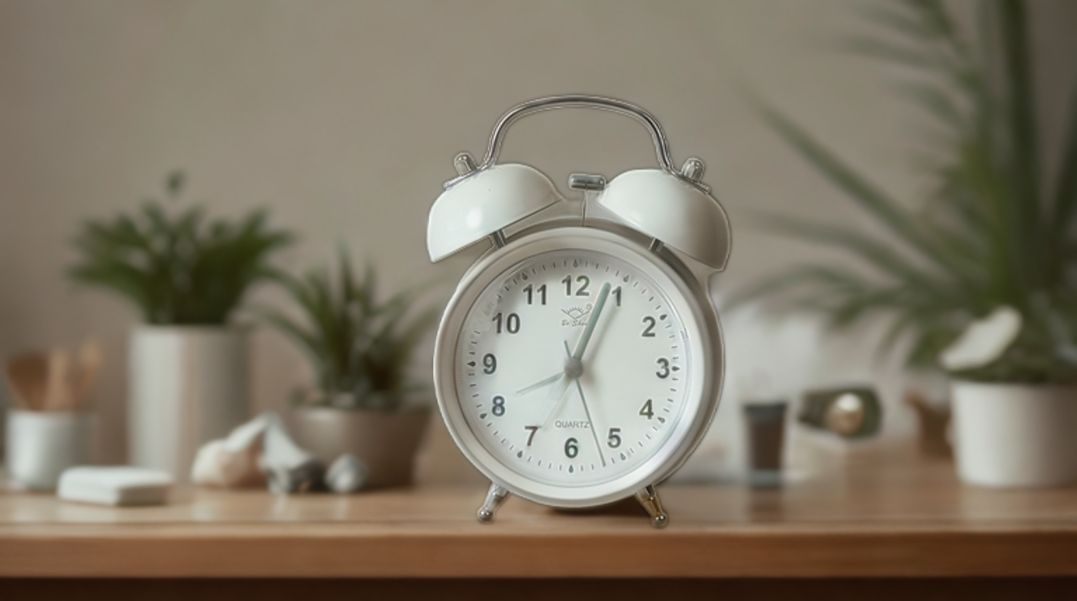 Classic Twin Bell Alarm Clock – Elegant White